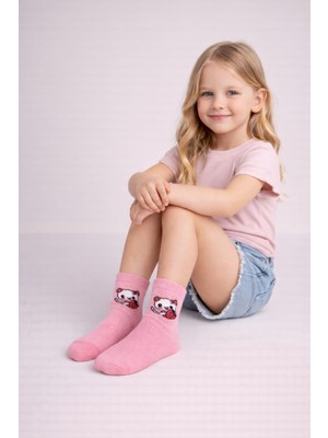 Gigi Giyim Çilekli Kedi Figürlü Kız Çocuk Soket Çorap