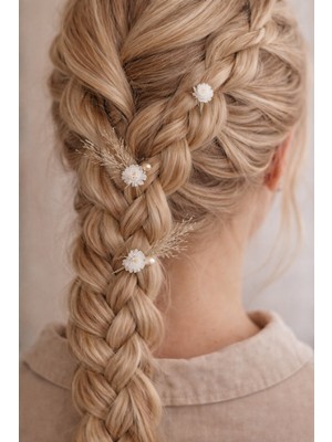 Eva Flore Kuru Çiçekli Firkete Toka 3 Adet