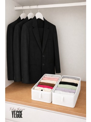 Yegge 2 Adet Çekmece ve Dolap Içi Düzenleyici, Raf Düzenleyici, 40X18X10 Çorap ve Çamaşır Organizer