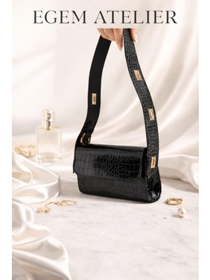 Egem Atelier Croco Kutu Formlu Kadın Omuz Çantası