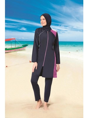 Ruko Maio Kadın Paraşüt Tesettür Mayo-Laci̇vert