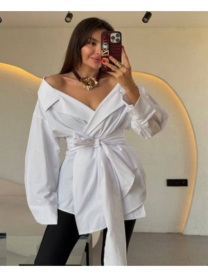 Libreprive Bağlamalı Şık Tasarım Salaş Gömlek