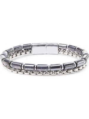 Fm Boru Kesim Hematit Ve Çelik Zincir Bileklik 31832B21D2