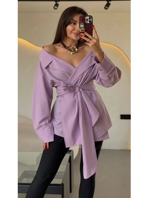 Libreprive Bağlamalı Şık Tasarım Salaş Gömlek