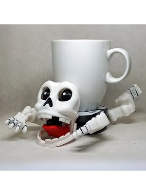 Genç 3D Hareketli Iskelet Bardak Tutucu | Skeleton Cup Holder | Dekoratif ve Eğlenceli Masaüstü Aksesuarı