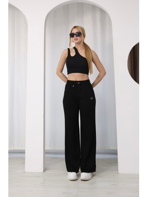 Sporza Kadın Modal Geniş Paça Yüksek Bel Eşofman Altı