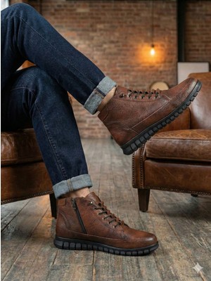 Belirtilmemiş Ortopedik Deri Lastikli ve Bağcıklı Hafif Günlük Romaa Bot