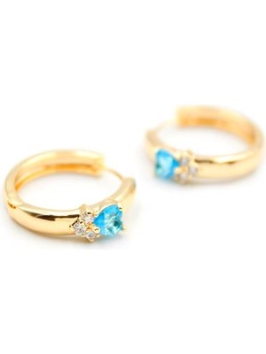 Najmaddin Kalp Halka Küpe - Turkuaz