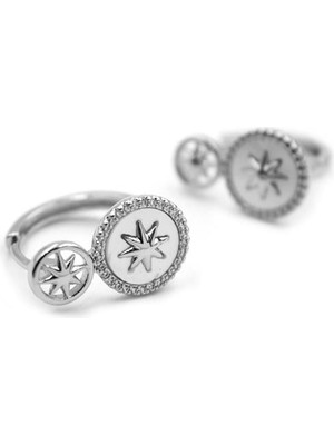 Najmaddin Sedef Kutup Yıldızı Küpe - Gümüş