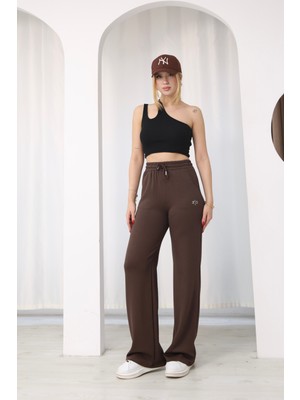 Sporza Kadın Modal Geniş Paça Yüksek Bel Eşofman Altı