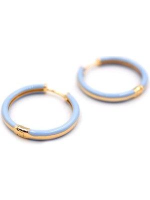 Najmaddin Mineli Halka Küpe - Açık Mavi