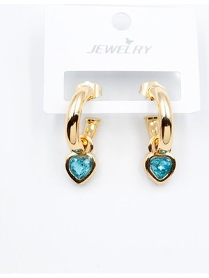 Najmaddin Kalp Halka Küpe - Turkuaz