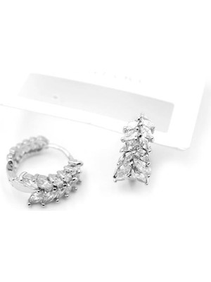 Najmaddin Taşlı Halka Küpe - Gümüş