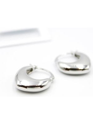 Najmaddin Oval Halka Küpe - Gümüş