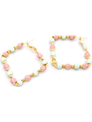 Najmaddin Mineli Halka Küpe - Pembe