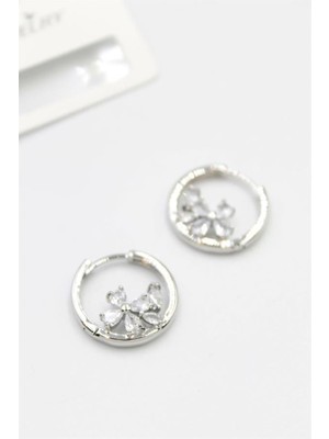 Najmaddin Taşlı Çiçek Küpe - Gümüş