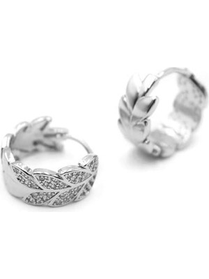 Najmaddin Taşlı Halka Küpe - Gümüş