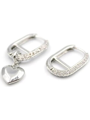 Najmaddin Kalp Sallantılı Küpe - Gümüş