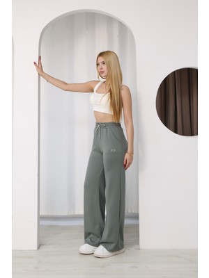 Sporza Kadın Modal Geniş Paça Yüksek Bel Eşofman Altı