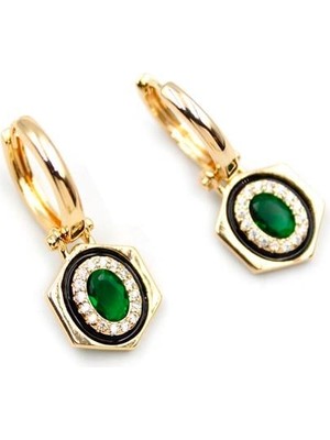 Najmaddin Taşlı Küpe - Yeşil