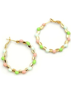 Najmaddin Mineli Halka Küpe - Yeşil