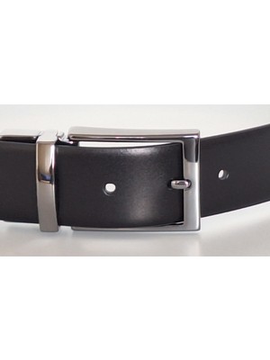 Darkwood Erkek Klasik Deri Kemer-Çift Taraflı-Siyah/kahve