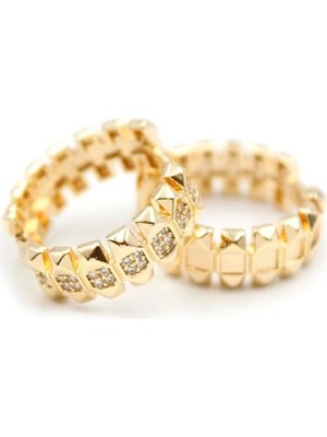 Najmaddin Taşlı Halka Küpe - Altın