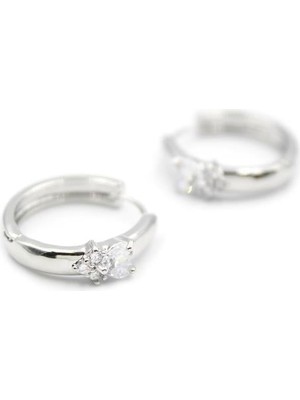 Najmaddin Kalp Halka Küpe - Beyaz