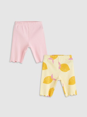 Lc Waikiki Yeni Sezon Baskılı Kız Çocuk Kısa Tayt 2'li