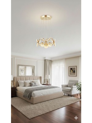 Işıltı Avize Taç Ledli Toplu Sarkıt Avize