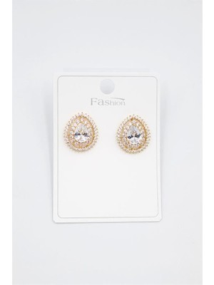 Najmaddin Damla Taşlı Küpe - Altın