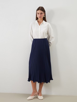 Lc Waikiki Yeni Sezon Beli Lastikli Şifon Kadın Pileli Etek