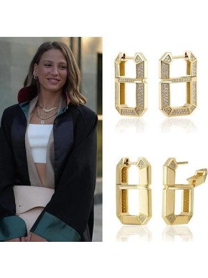 Özel Seri Baguet Gold Küpe