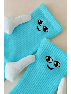 Umel Tekstil Sevgililer Gününe Özel Elele Tutuşan Mıknatıslı Çorap 2 Çift