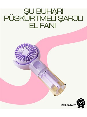 Dönen Su Sisli El Fanı – 4 Kademeli Rüzgar, Şeffaf Su Haznesi, Sessiz Çalışma - Lisinya