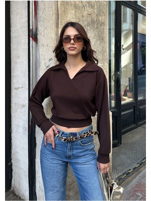 Bejna Kadın Polo Yaka Modal Dokulu Soft Bluz