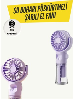Mini Masaüstü ve El Tipi Buğu Fanı – Su Depolu, Şarj Edilebilir, Nemlendirici Özellikli - Lisinya