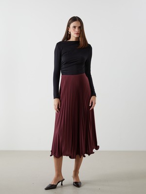 Lc Waikiki Yeni Sezon Beli Lastikli Şifon Kadın Pileli Etek