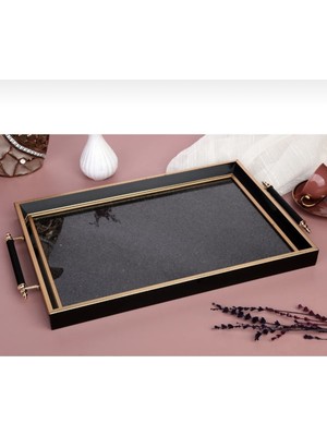 Özbience Şık Simli Çay ve Sunum Tepsisi, Nişan ve Çikolata Için Zarif Tasarım