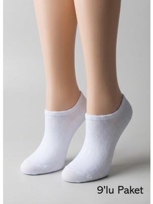 Balkonda Kadın Çorap Sneaker 9'lu Paket Pamuklu - Patya