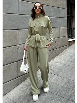 Bejna Kadın Kuşaklı Yumuşak Modal Dokulu Alt Üst Takım