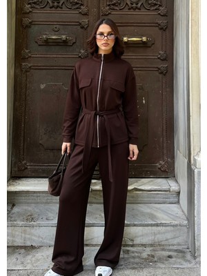 Bejna Kadın Kuşaklı Yumuşak Modal Dokulu Alt Üst Takım