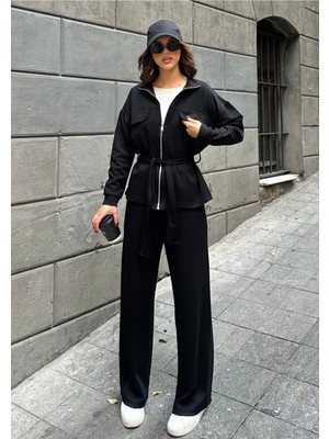 Bejna Kadın Kuşaklı Yumuşak Modal Dokulu Alt Üst Takım