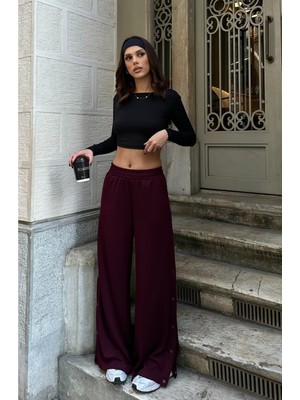 Bejna Kadın Çıtçıt Düğmeli Yumuşak Modal Dokulu Pantolon