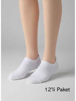 Balkonda Kadın Çorap Sneaker 12'li Paket Bambu Dikişsiz - Paris Socks