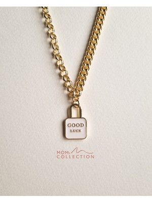 MoM's Collection Good Luck 14K Altın Kaplama Kalın Zincir Kolye