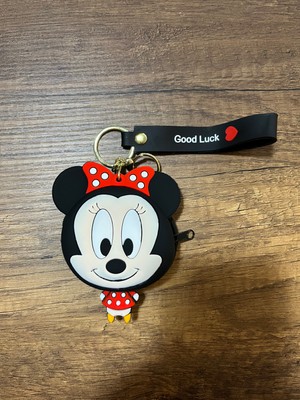 Gülümse Gel Kız Çocuk Minimaus Mikimaus Silikon Cüzdan Bozuk Para Cüzdanı Çanta Süsü Charm Anahtarlık 1 Adet