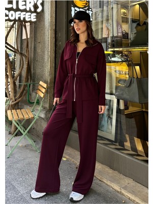 Bejna Kadın Kuşaklı Yumuşak Modal Dokulu Alt Üst Takım