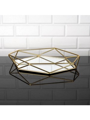 Özbience Prizma Aynalı Sunum Tepsi, 34X30CM, Şık ve Modern Tasarım