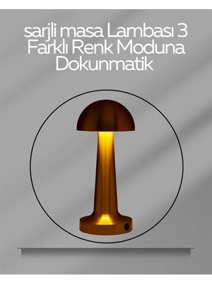 Ceylan Adam USB Şarjlı Dokunmatik LED Masa Lambası – 3 Renk Modu & Dimmer
